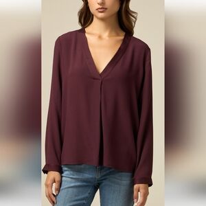 💜5/$25.00💜Plione Long, Maroon Dressy Top